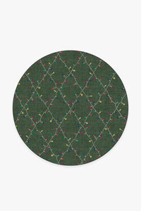 Holiday Lights Green Rug