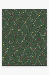 Holiday Lights Green Rug