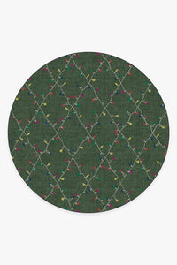 Holiday Lights Green Rug