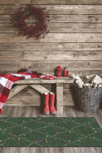 Holiday Lights Green Rug
