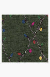 Holiday Lights Green Rug