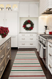 Hudson Stripe Red & Green Rug