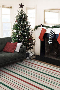 Hudson Stripe Red & Green Rug