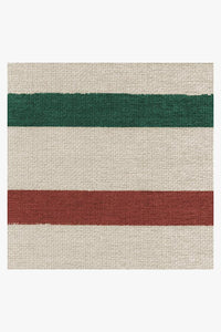 Hudson Stripe Red & Green Rug