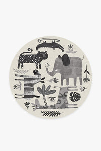 Jungle Safari Black & White Rug