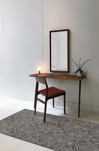 Lacis Damask Charcoal Rug