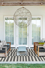 Load image into Gallery viewer, Outdoor Offset Stripe Black Rug
