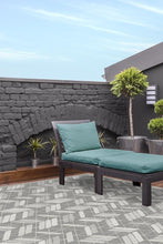 Load image into Gallery viewer, Outdoor Painted Chevron Grey Rug
