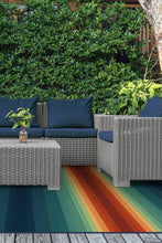 Load image into Gallery viewer, Outdoor Serape Stripe Multicolor Rug
