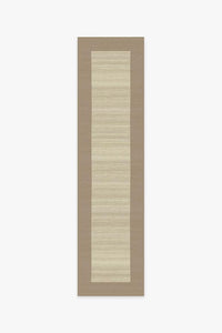 Solid Bordered Natural Rug