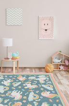 Load image into Gallery viewer, Unicorn Jamboree Blue Rug
