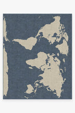 Load image into Gallery viewer, World Map Blue Rug
